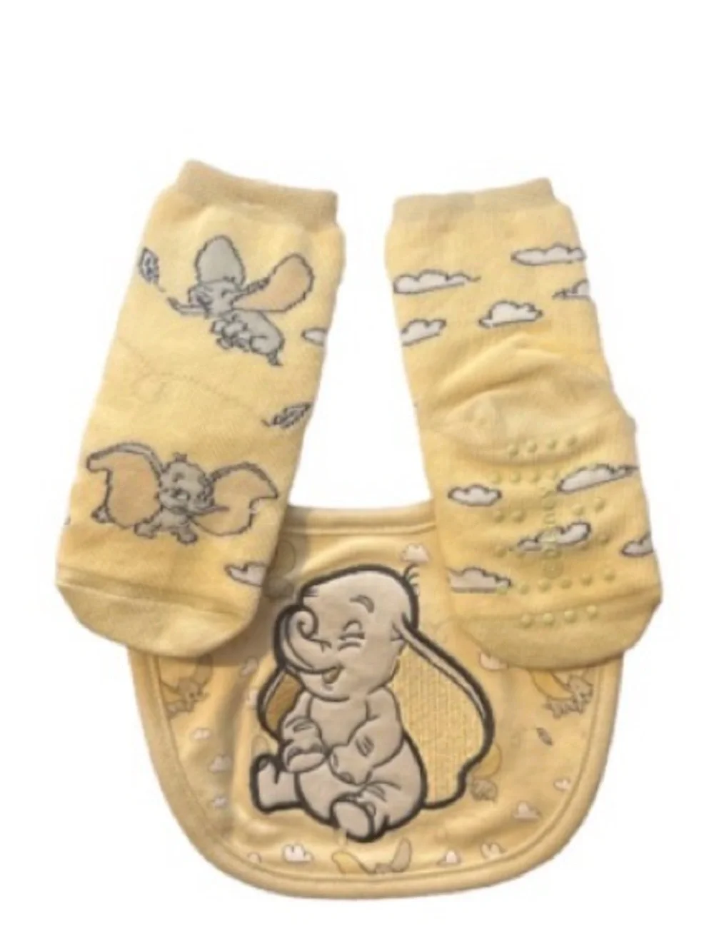 Disney Baby Yellow Dumbo Bib and Sock Set
